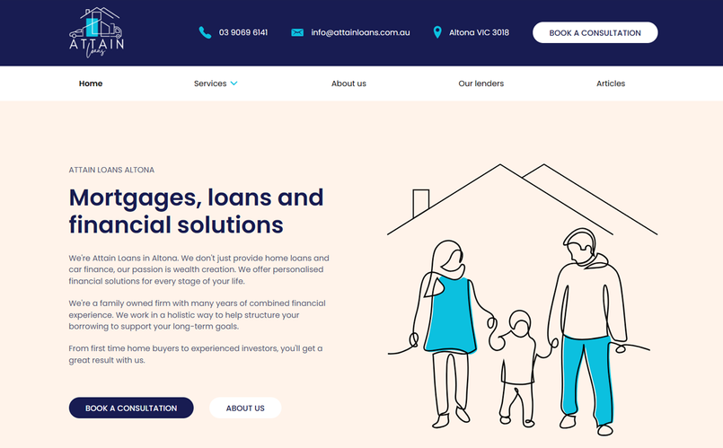 A happypath website - Attain Loans and Mortgages