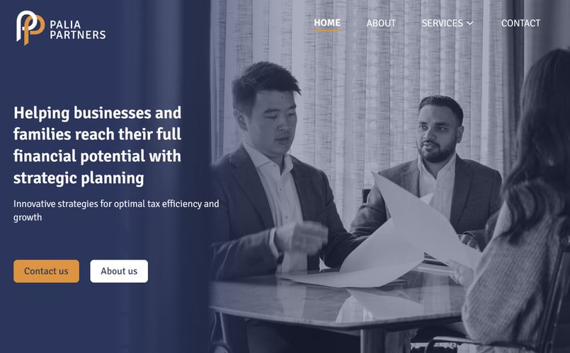 A happypath website - Palia Partners accountants